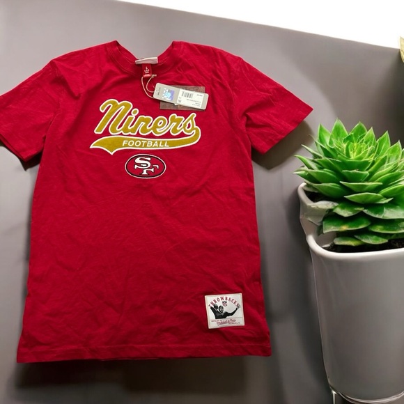 Mitchell and Ness Niners Kids Red T-Shirt youth L 14/16 - Picture 1 of 5